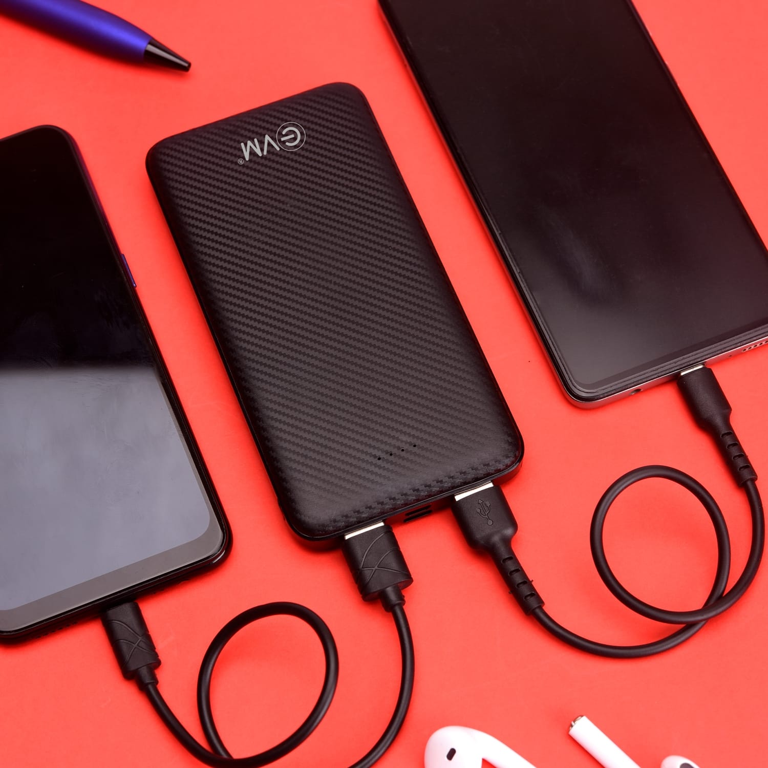 evm power bank cable with attched mobile 